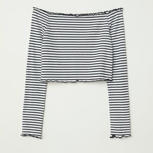 NWOT H&M Striped Off the Shoulder Top